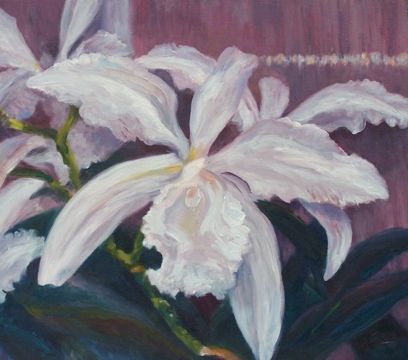 Laura McMillan Orchid oil paintings